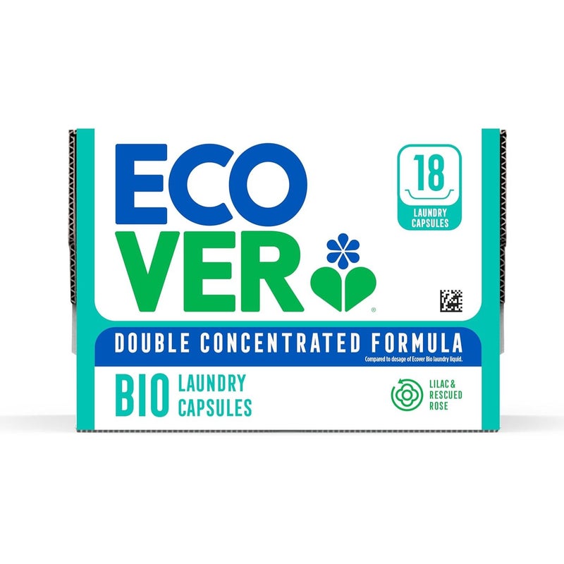 ecover Laundry Pods Bio with Fresh Lilac and Rose Scent - Pack of 18 - Image 1